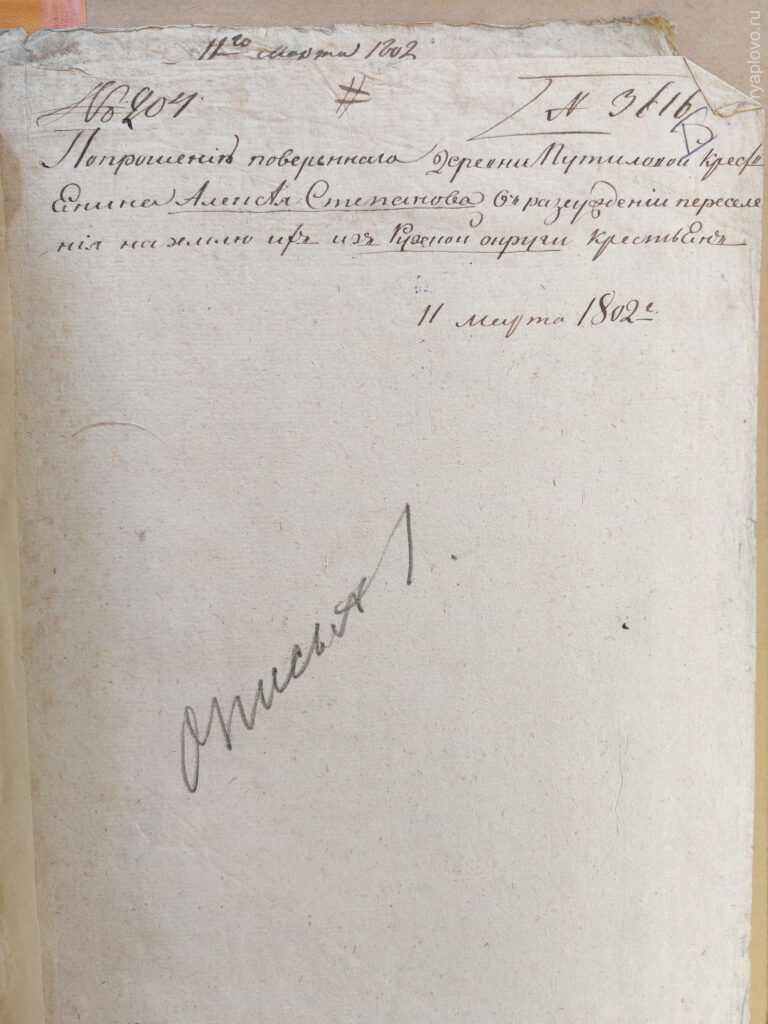 Рис. 1. Первоначальный лист архива.